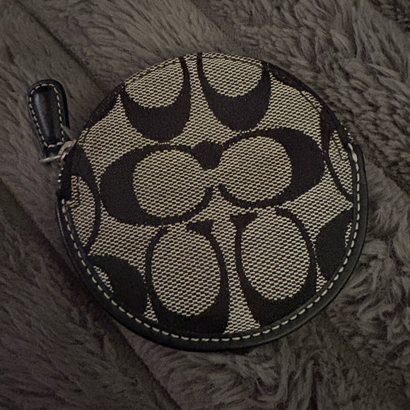 Coach Black and grey Round Coin Pouch - Picture 1 of 3